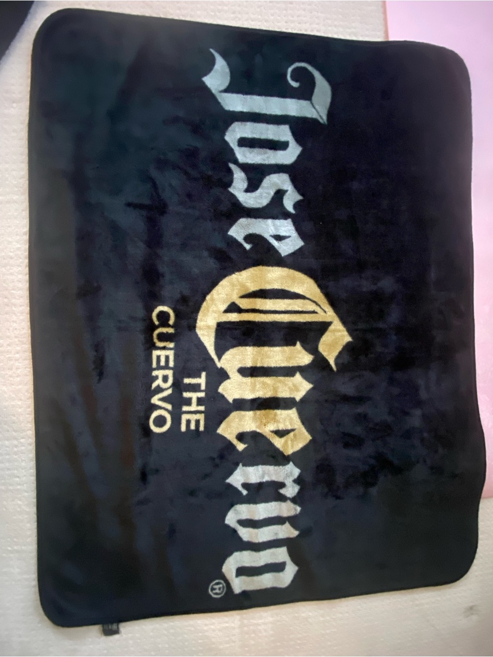 Jose Cuervo Plush Black and Gold Throw Blanket